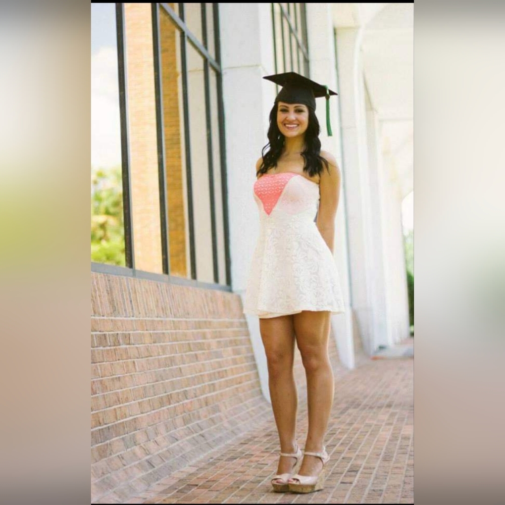 Pink & White Strapless Sweetheart Cut Dress